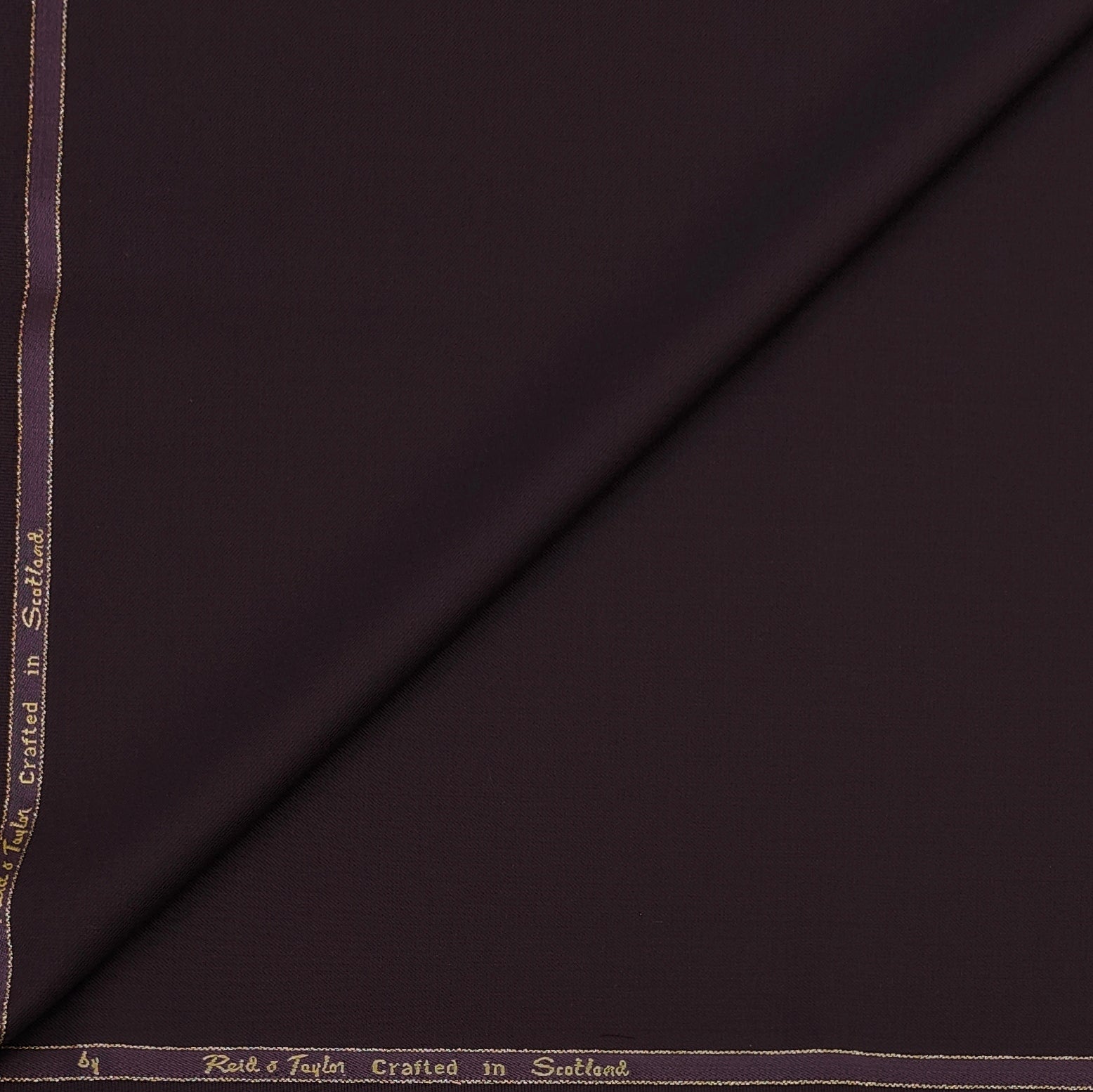 Trouser Fabric Reid & Taylor Super 140s Count 45%Wool Plain Weave Color Dark Maroon